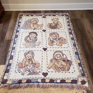 Cherished Teddies Throw Blanket 48x66